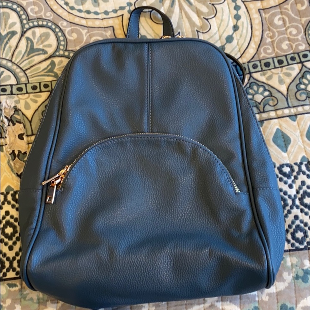 Blue/grey backpack purse